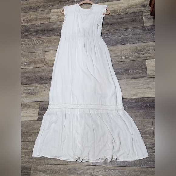 Seraphine Elegant White Boho Maxi Maternity Dress Size 4 - Picture 4 of 5